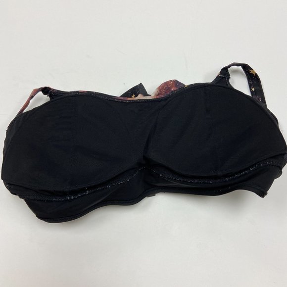 Torrid Womens Black Star Print Adjustable Strap Padded Swim Bikini Top Size 2 - Picture 4 of 6